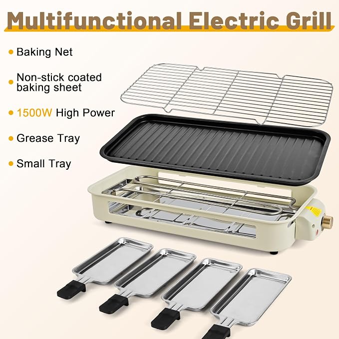 Pukomc Electric Indoor Grill, 2 in 1 Indoor Grills - Image 7