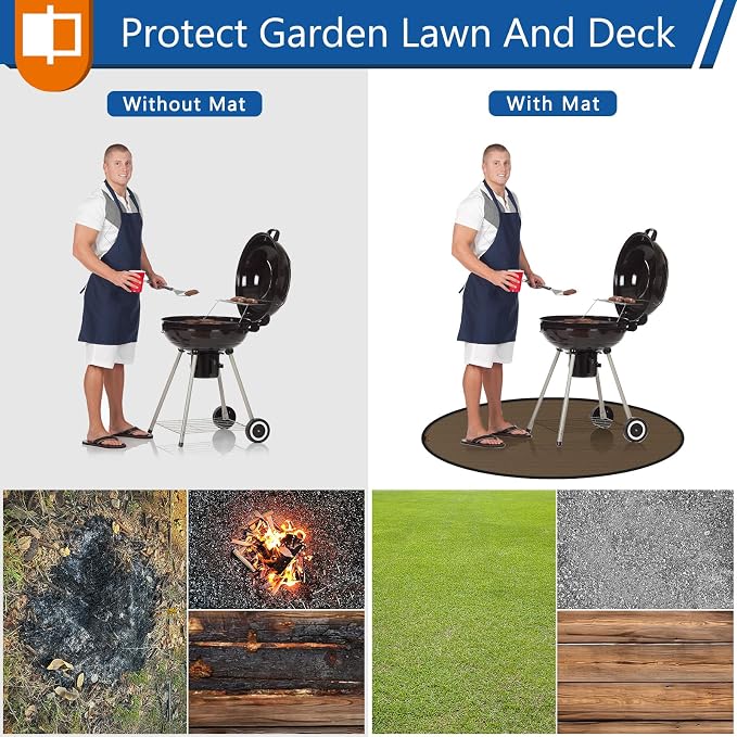 Round Under Grill Mat for Outdoor Grill, 36 Inch Anti-Slip BBQ Floor Mats - Image 4