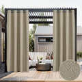 HolidayIdeas 2 Panels Linen Outdoor Curtains by HolidayIdeas