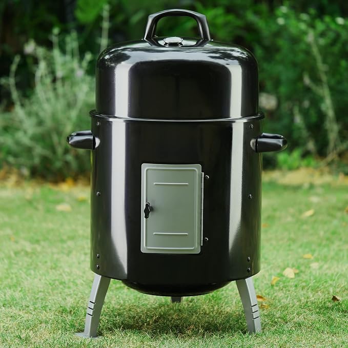 Captiva Designs 17-Inch Outdoor Vertical Smoker, Wood Chunks Smoker - Image 7