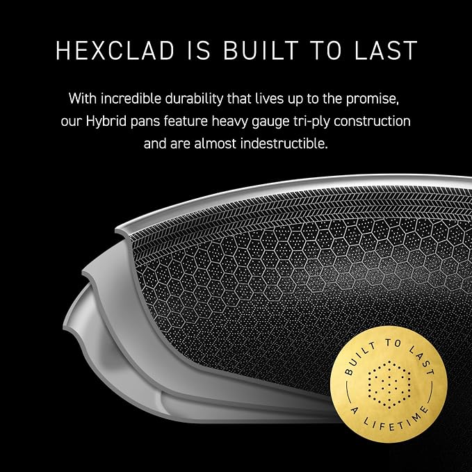 HexClad Hybrid Nonstick BBQ Grill Pan, Dishwasher-Friendly, BBQ and Oven-Safe - Image 5