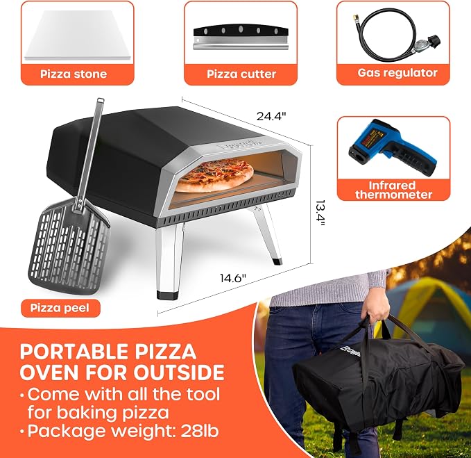 Ecowell Gas Pizza Oven – 12" Pizza Maker - Image 2