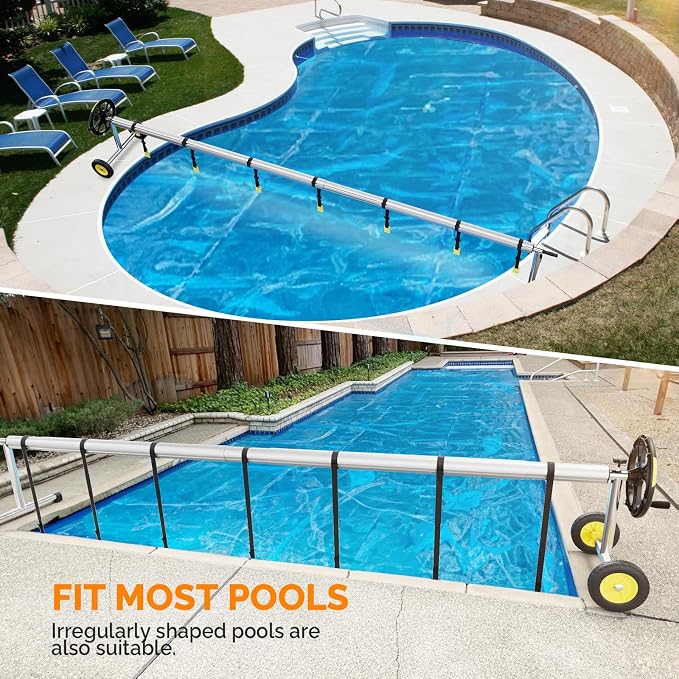 VINGLI Pool Cover Reel Set Pool Solar Cover Reel - Image 8