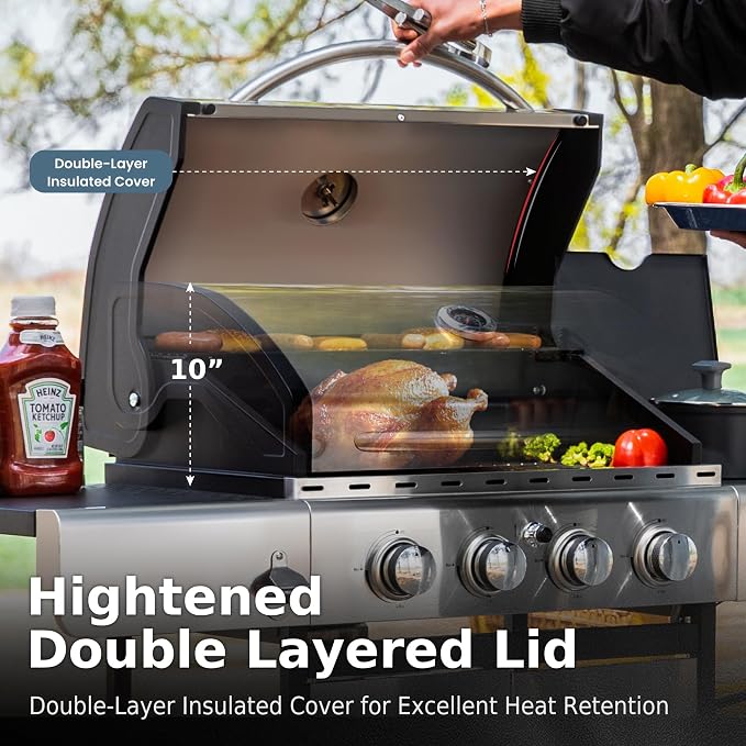 MFSTUDIO 4-Burner BBQ Propane Grill - Image 7
