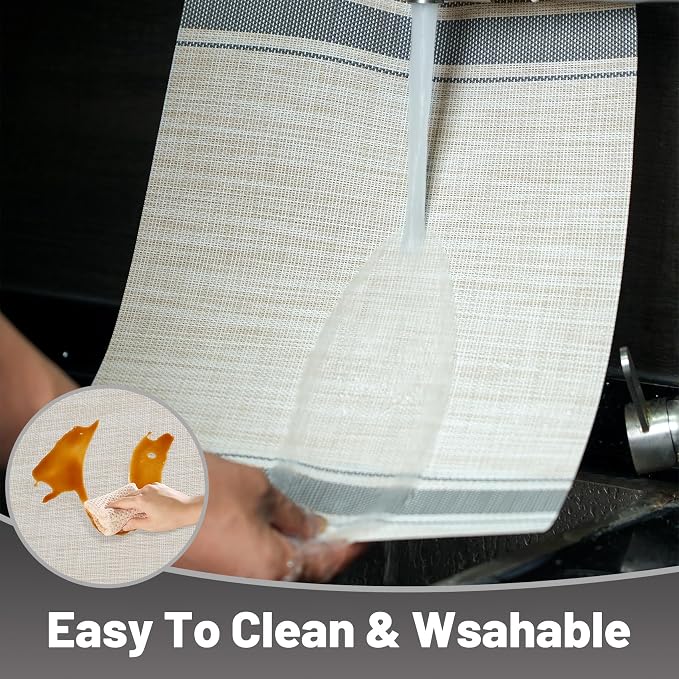 Placemats Set of 12，Non-Slip PVC Weave Table Mats Easy to Clean，Heat Resistant - Image 3