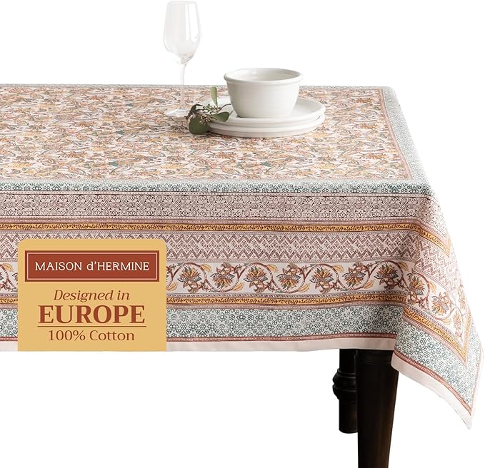 Maison d' Hermine Table Cloth Rectangle Table 100% Cotton 60 x 90 Inches Fall by MaisondHermine