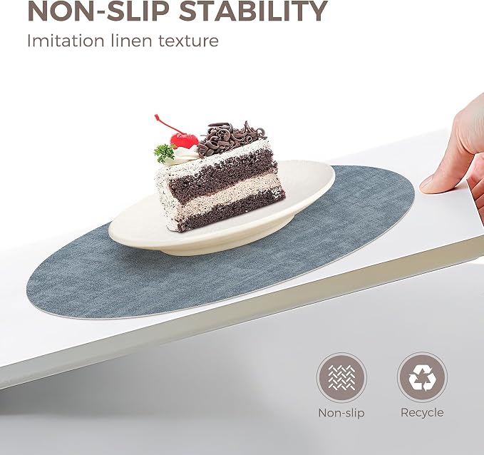 13" Round Placemats Set of 4, NCUE Dual-Sided Faux Leather Heat Resistant Table - Image 3