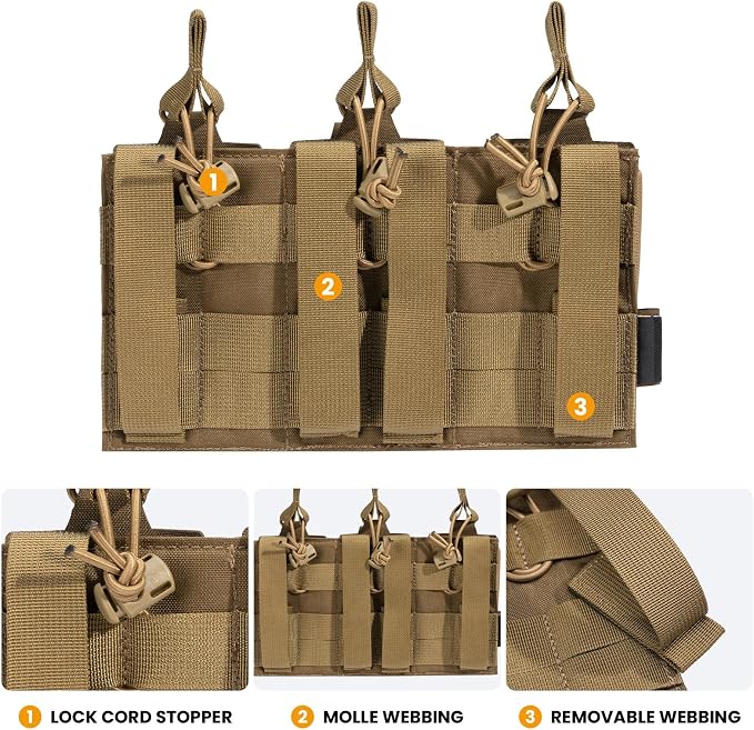 EXCELLENT ELITE SPANKER Tactical Open-Top Single/Double/Triple Molle Mag Pouch - Image 4