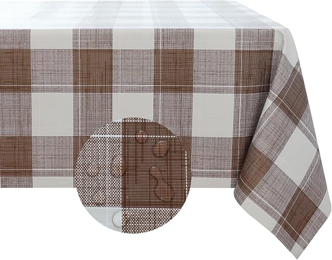 Romanstile Square Plastic Tablecloth, 100% Waterproof Oil-Proof Checkered PVC by Romanstile