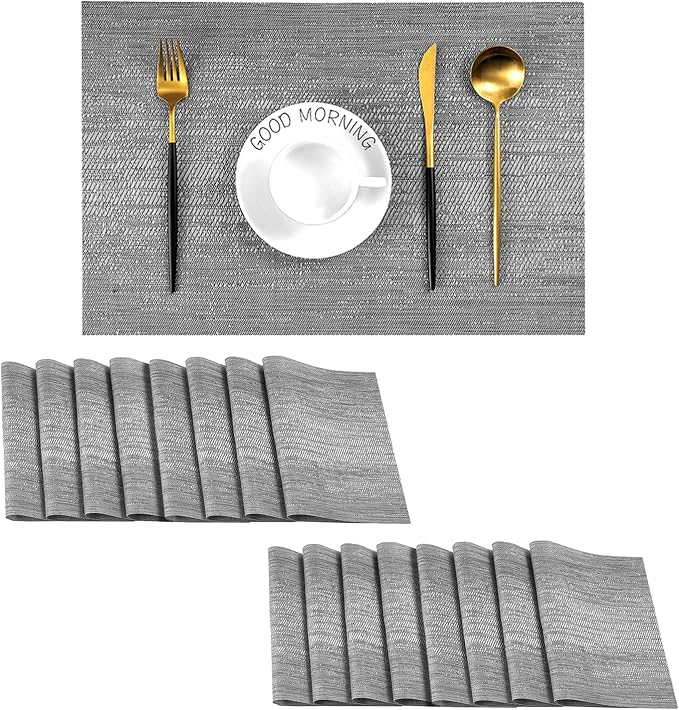 Leetaltree Grey Placemats, Heat Resistant Non-Slip Place mats by Leetaltree-ArtatEveryTable