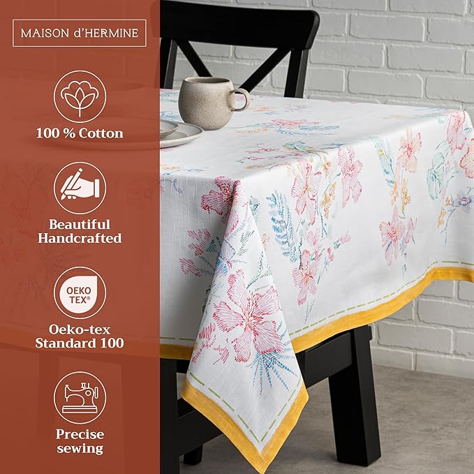 Maison d' Hermine Table Cloth Rectangle Table 100% Cotton 60 x 120 Inches - Image 2
