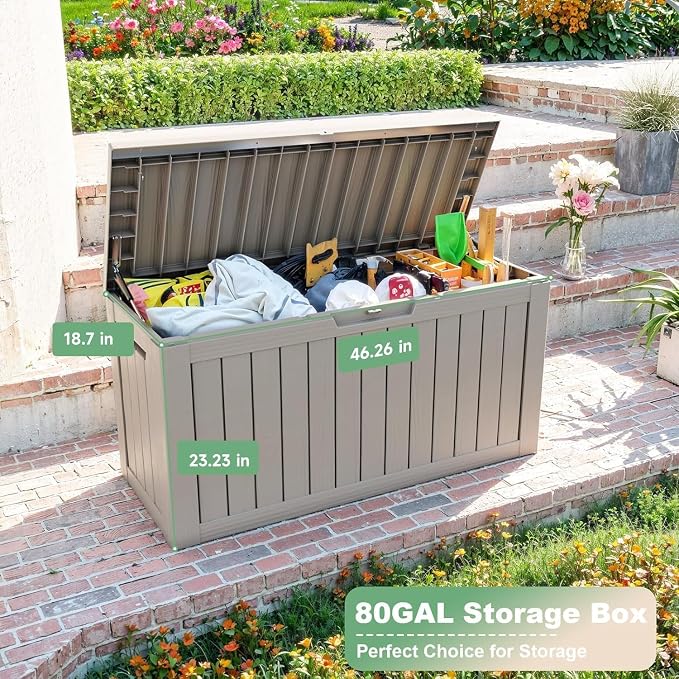 EasyUp 80 Gallon Deck Boxes Waterproof, Outdoor Large Storage Boxes - Image 5