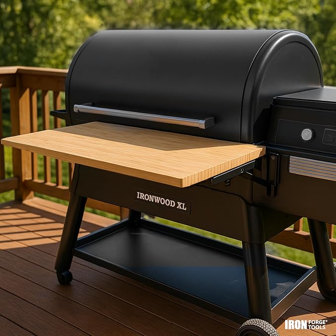 Iron Forge Tools 24x12 Wood Folding Grill Shelf Accessory - Image 6