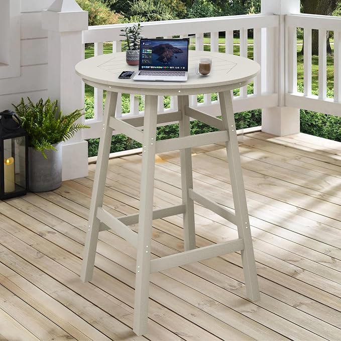 Costaelm Patio Bistro Table, Outdoor Bistro Dining Pub Table - Image 8