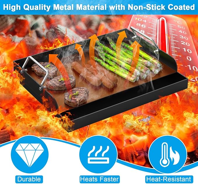 17" x 13" Nonstick Grill Griddle - Image 4
