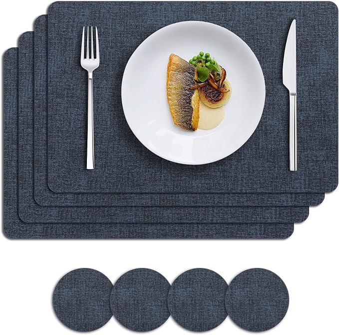 MOSAYT Placemats Set of 4, Heat Resistant Vinyl Place Mats by MOSAYT