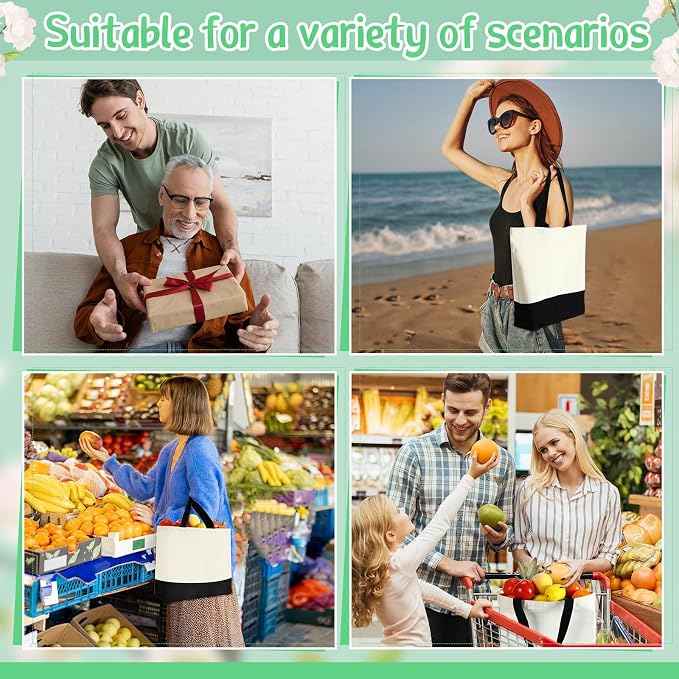Sanwuta 24 Pcs Canvas Tote Bags Bulk - Image 6