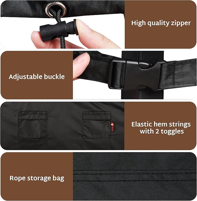 iBirdie Outdoor Patio Furniture Set Covers 90 x 64 inch fit 5 x 7 ft, 60 inch - Image 6