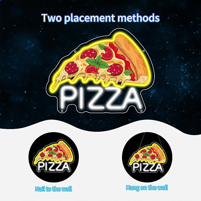 Pizza Neon Sign for Wall Decor, Dimmable Pizza Led Signs, USB Powered Neon - Image 5