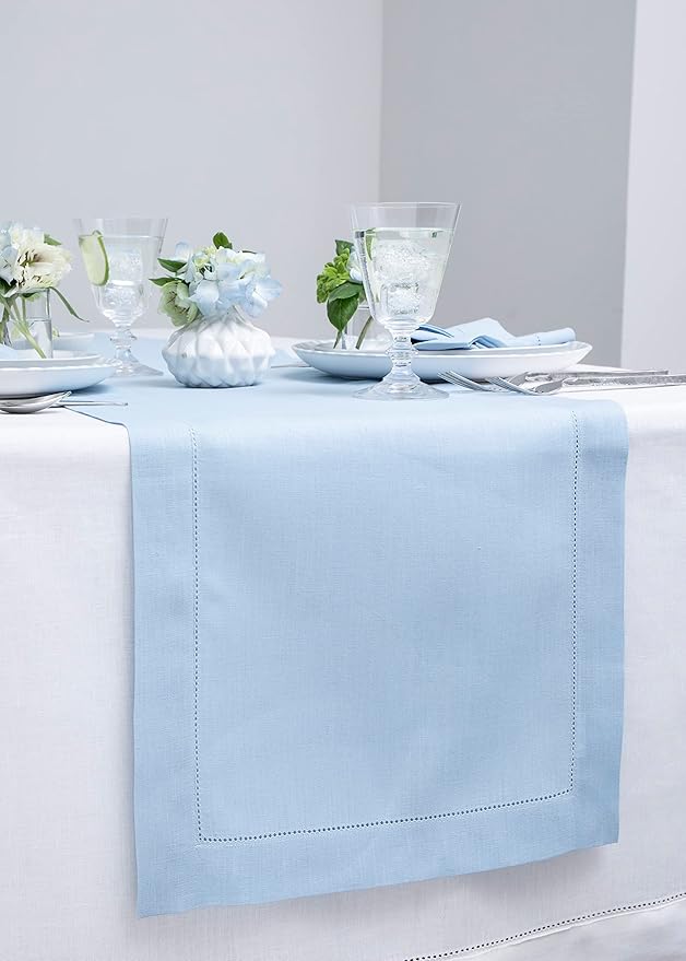 Solino Home Sky Blue Table Runner 90 Inches Long - Image 2