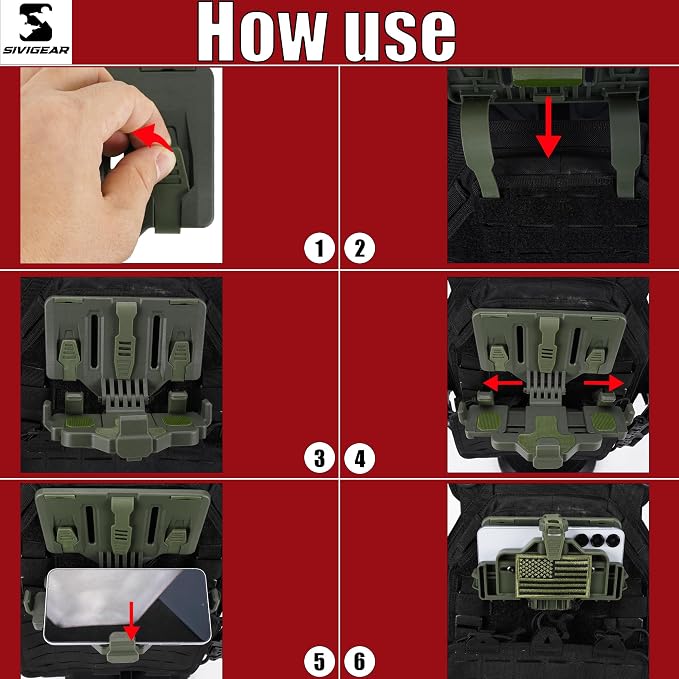 Tactical Phone Holder Available in Full Size Plate Carrier Phone Mount Adjust - Image 6