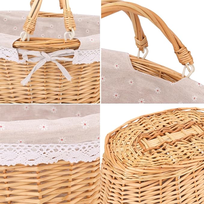 2 Pack Natural Wicker Basket - Image 3