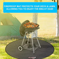 Grill Floor Mat, 42-Inch Round Fireproof Fiberglass, Black