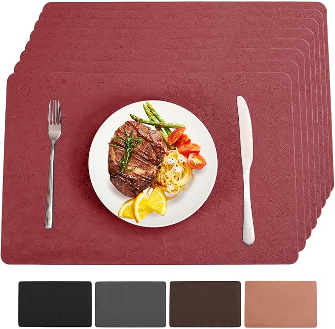 Vinyl Placemats Set of 8 Heat Resistant Easy Clean Non-Slip Place Mats by BxzanDya-LifeSmartMaker