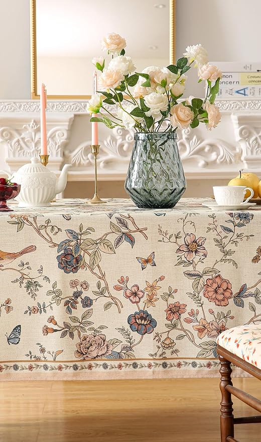 ISAENNE Designer French Light Beige Table Cloth - Image 9