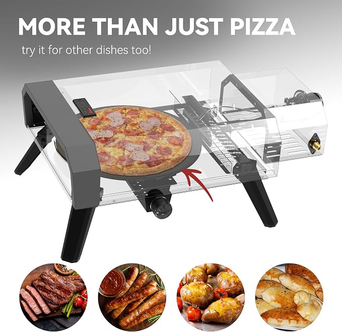 Outdoor Pizza Oven with 13-Inch Pizza Stone, 000 BTU, Portable Propane Gas - Image 7