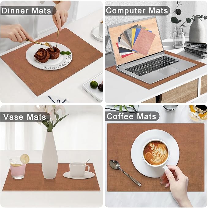 Homaxy Faux Leather Heat Resistant Placemats - Image 6