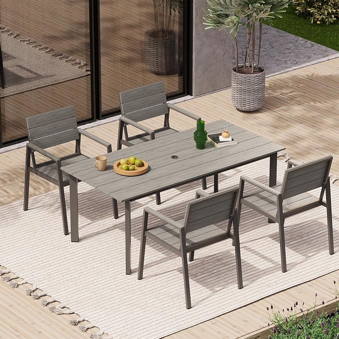 Outdoor Dining Set for 4, Patio Table and Chairs Set by Oasbira
