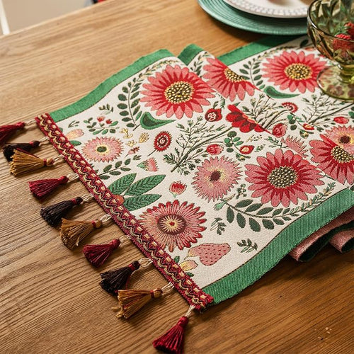 13×72 Inch Table Runner, Retro-Luxury Tassels Series - Image 2