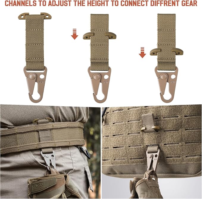LIVANS Molle Belt Clip Key Holder Tactical Battle Belt Plate Carrier Vest - Image 5