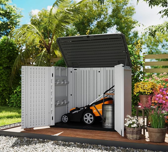 HOMSPARK Storage Shed Weather Resistance, Horizontal Storage Shed - Image 2