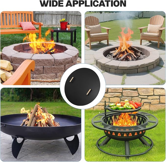 Fire Pit Lid Round 36", Heat Resistant Metal Firepit Cover - Image 6