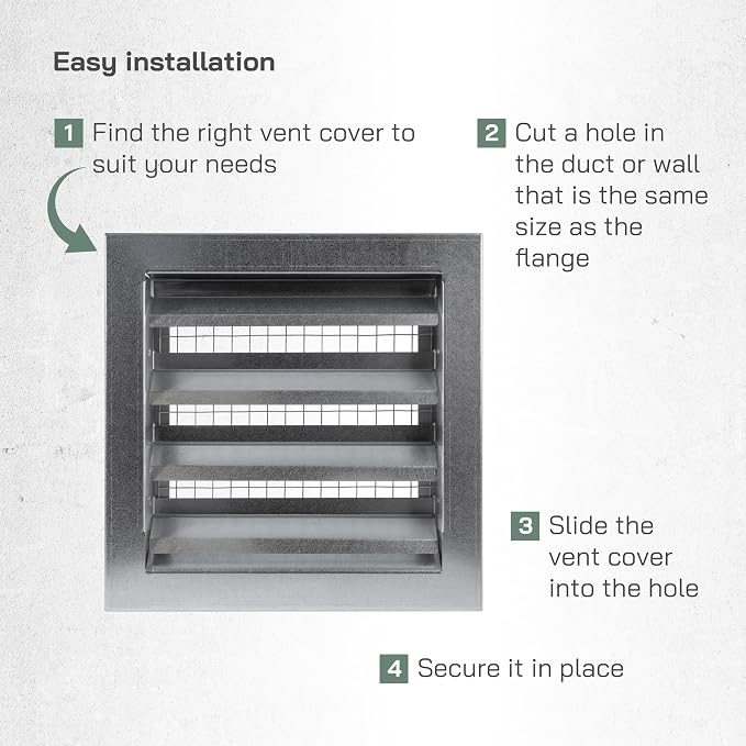 Vent Systems 9" x 9" Inch Galvanized Steel Industrial Gable Vent - Image 4