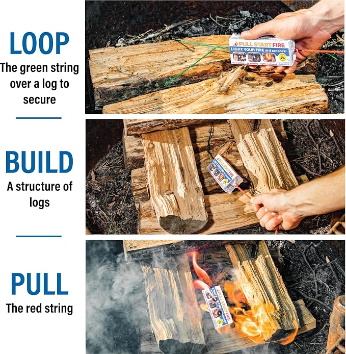 Pull Start Fire Pull String Firestarter | No Matches Required, Fire Starts in - Image 2