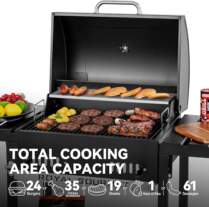 Royal Gourmet CD1824ET Movable Charcoal BBQ Grill - Image 5