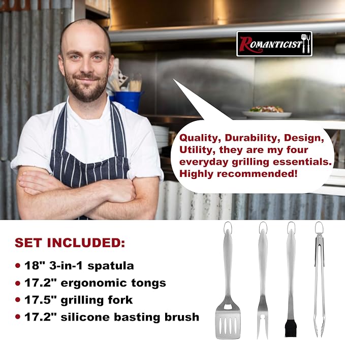 ROMANTICIST 4pcs Heavy Duty Grill Accessories - Image 2