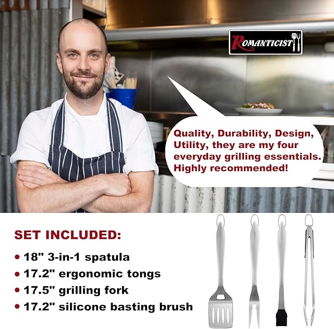 ROMANTICIST 4pc Heavy Duty Grill Accessories - Image 2