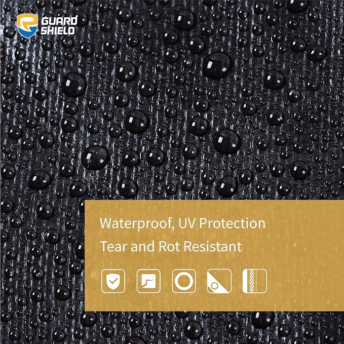 GUARD SHIELD Tarps Heavy Duty Waterproof 16x20 Feet Black Poly Tarp Cover - Image 3