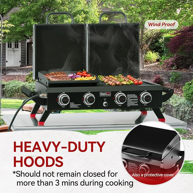 Royal Gourmet GD4002TP 4 Burner Propane Gas Grill and Griddle Combo - Image 9