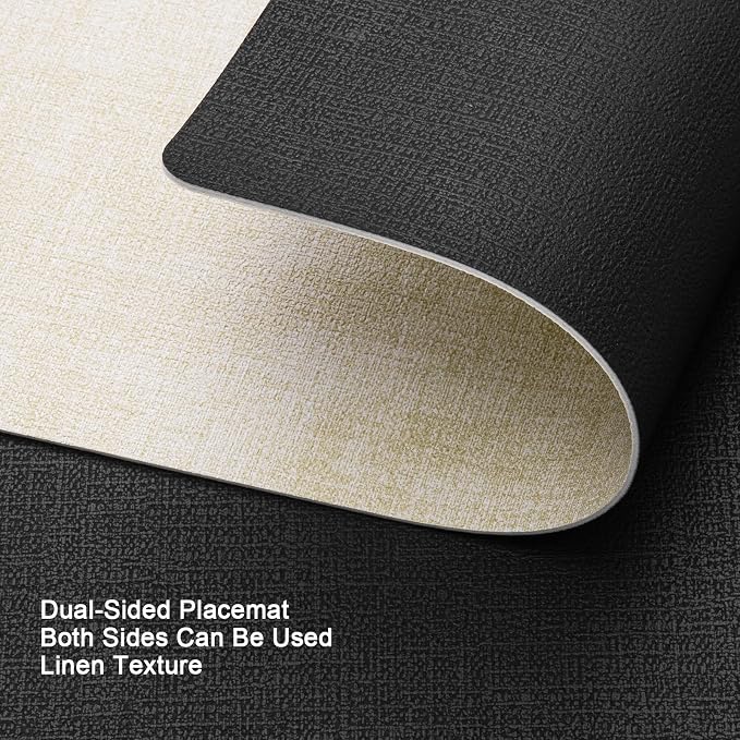 Myir JUN Placemats Set of 8, Dual Sided Faux Leather Placemats Place Mats Set - Image 4