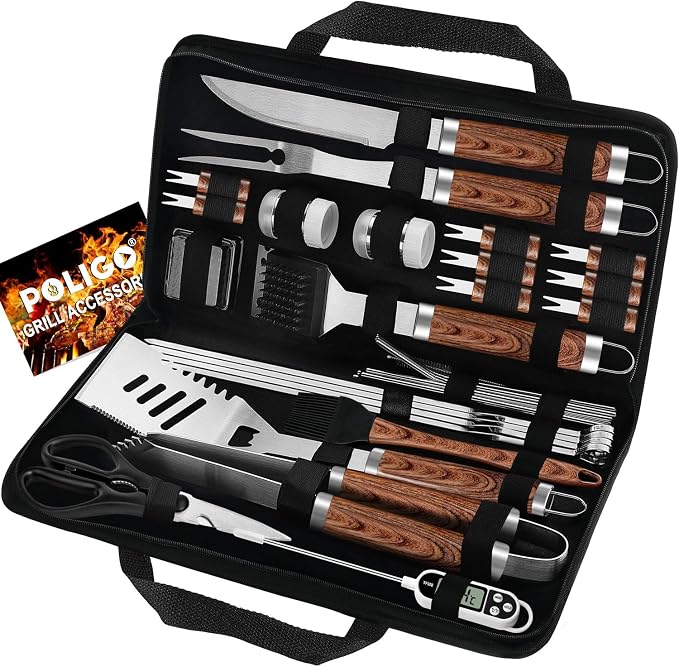 POLIGO 29 PCS BBQ Grill Accessories Stainless Steel BBQ Tools Grilling Tools Set by POLIGO