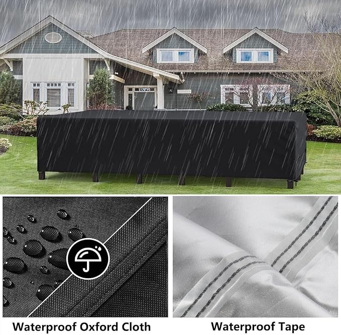 Patio Furniture Covers Outdoor Table Cover Waterproof Rectangular 420D Garden - Image 4