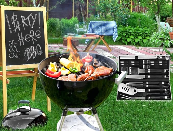 POLIGO 22PCS Heavy Duty BBQ Grill Accessories Set, Non-Slip Grill Tools - Image 9
