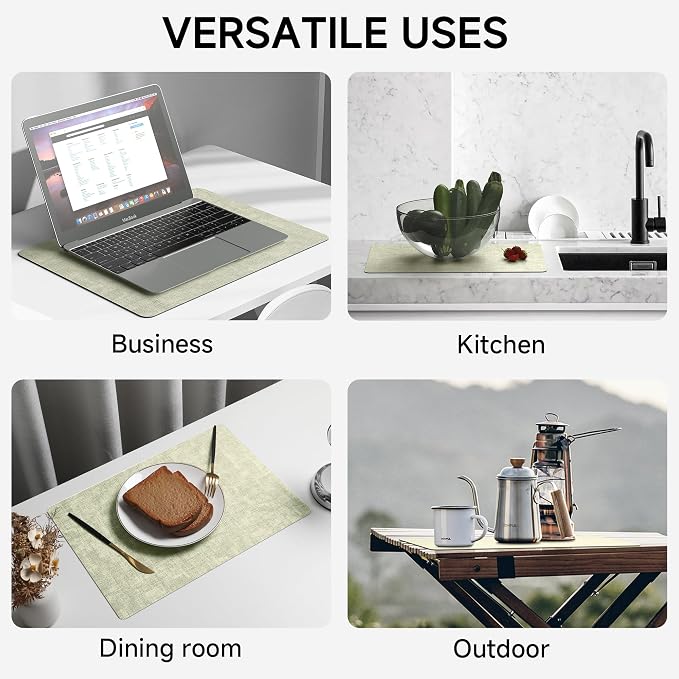 Faux Leather Vinyl Placemats Set of 4 Wipeable Heat Resistant Place Mats 100% - Image 7