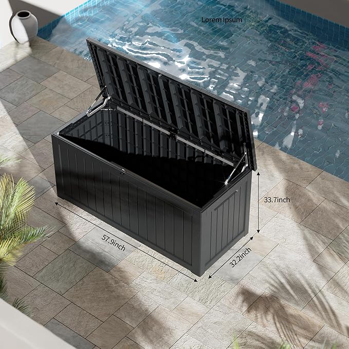 230 Gallon Resin Large Deck Box, Waterproof Outdoor Storage box - Image 2