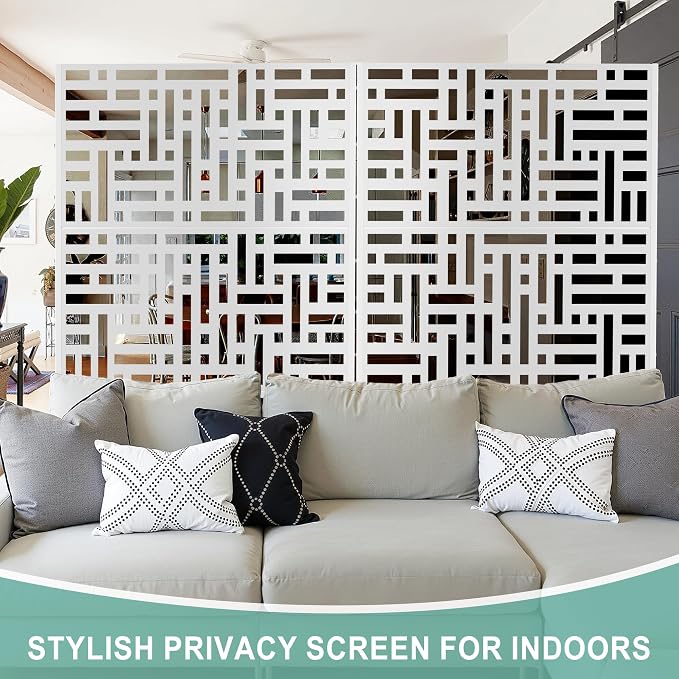 Metal Privacy Screen for Outdoor & Indoor Use, Free Standing Privacy Screen for - Image 6
